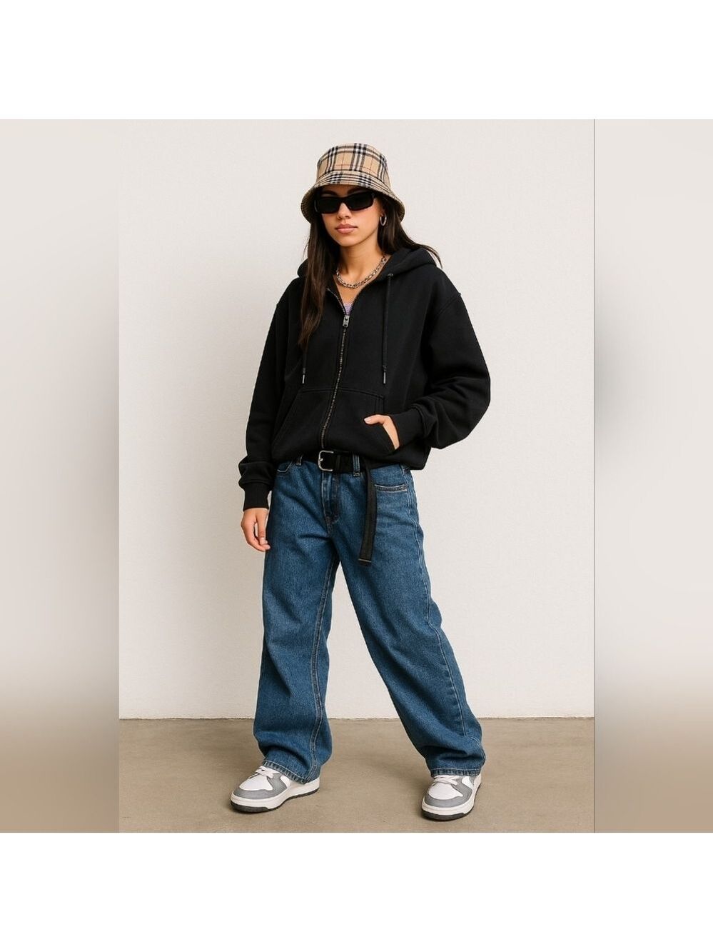 Y2K Baggy Jeans, Wide Leg, Mid Rise, Carpenter/Skater style, Petite/Ankle Crop - Picture 12 of 12